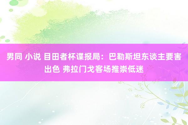 男同 小说 目田者杯谍报局：巴勒斯坦东谈主要害出色 弗拉门戈客场推崇低迷