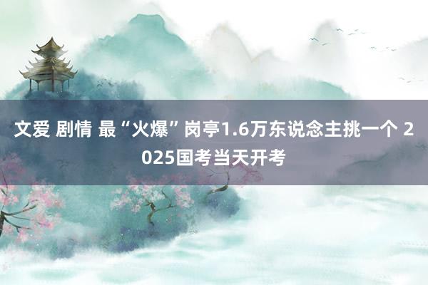文爱 剧情 最“火爆”岗亭1.6万东说念主挑一个 2025国考当天开考