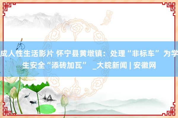 成人性生活影片 怀宁县黄墩镇：处理“非标车” 为学生安全“添砖加瓦”  _大皖新闻 | 安徽网